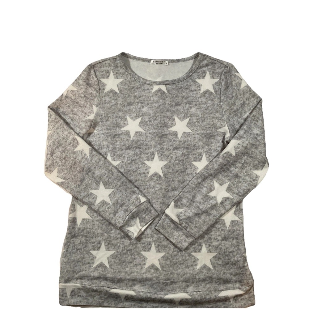 Ekouaer Women's Sz Small Long Sleeves Top Stars Super Soft Hh56